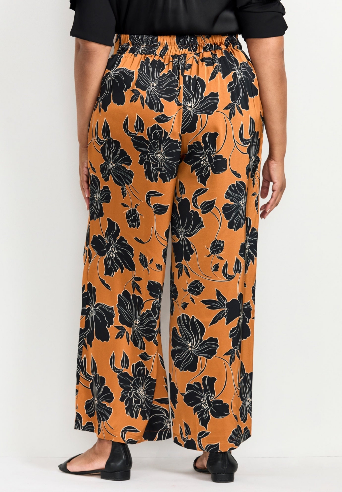 Avenue Women's Plus Goldi Wide Leg Satin Pant