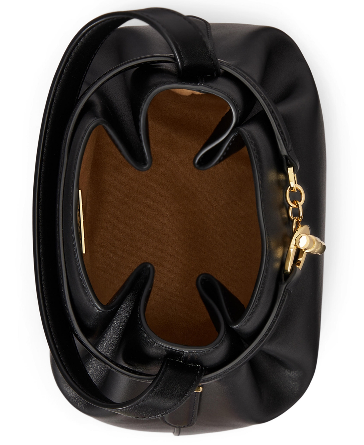Ralph Lauren Leather Small Bucket Bag In Black