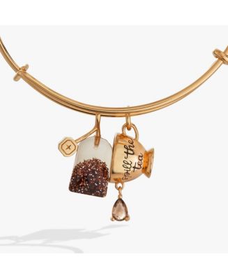 Alex and Ani 'Spill the Tea' Cup & Tea Bag Charm Bangle - Gold