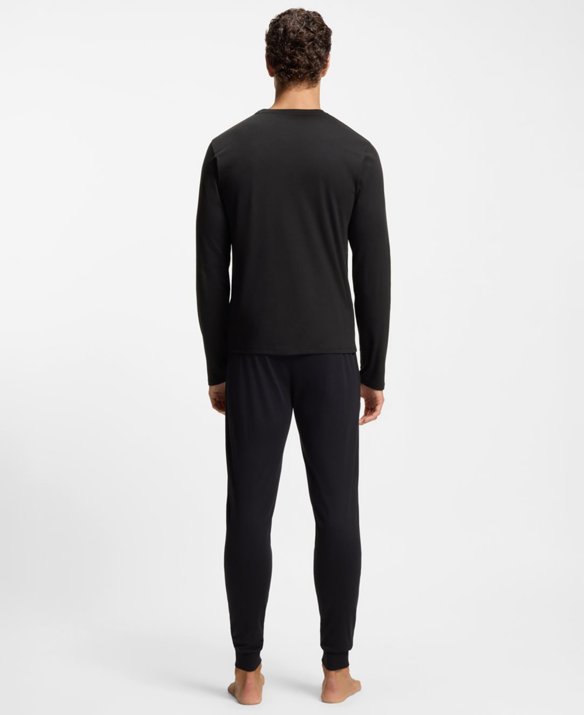 Hugo Boss Men's 2-piece Long-sleeve Top And Pants Pajama Set In Black