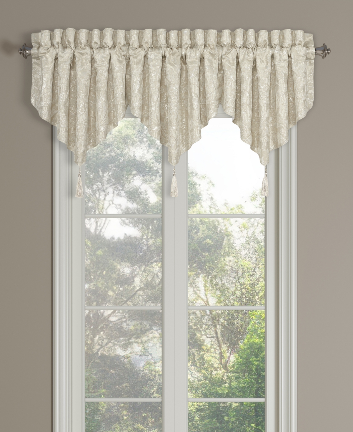 J Queen New York Celine Window Ascot Valance, 40" x 21"