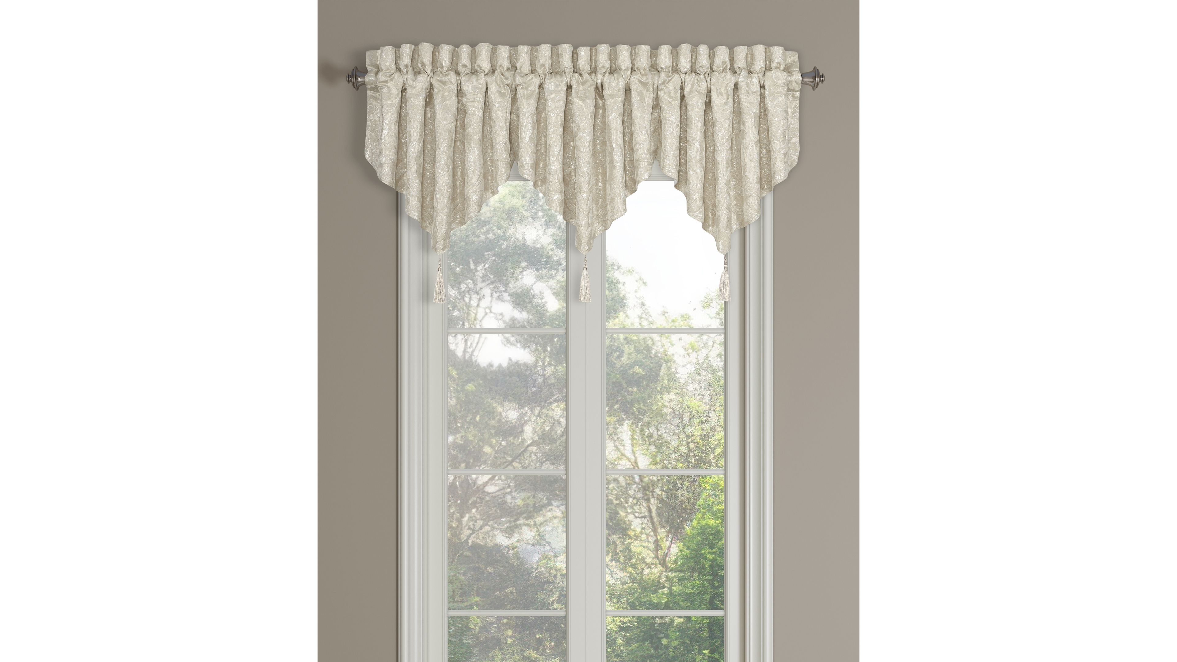 J Queen New York Celine Window Ascot Valance, 40" x 21"