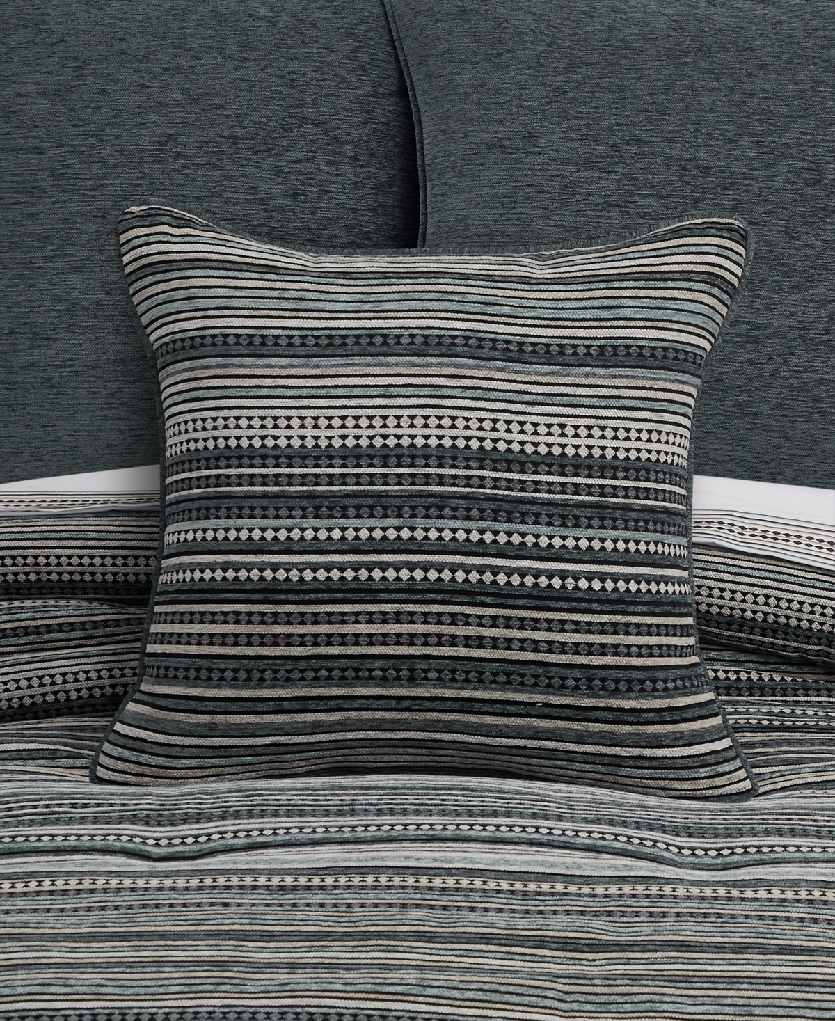 J Queen New York Parallel Chenille Stripe Decorative Pillow, 20" x 20"