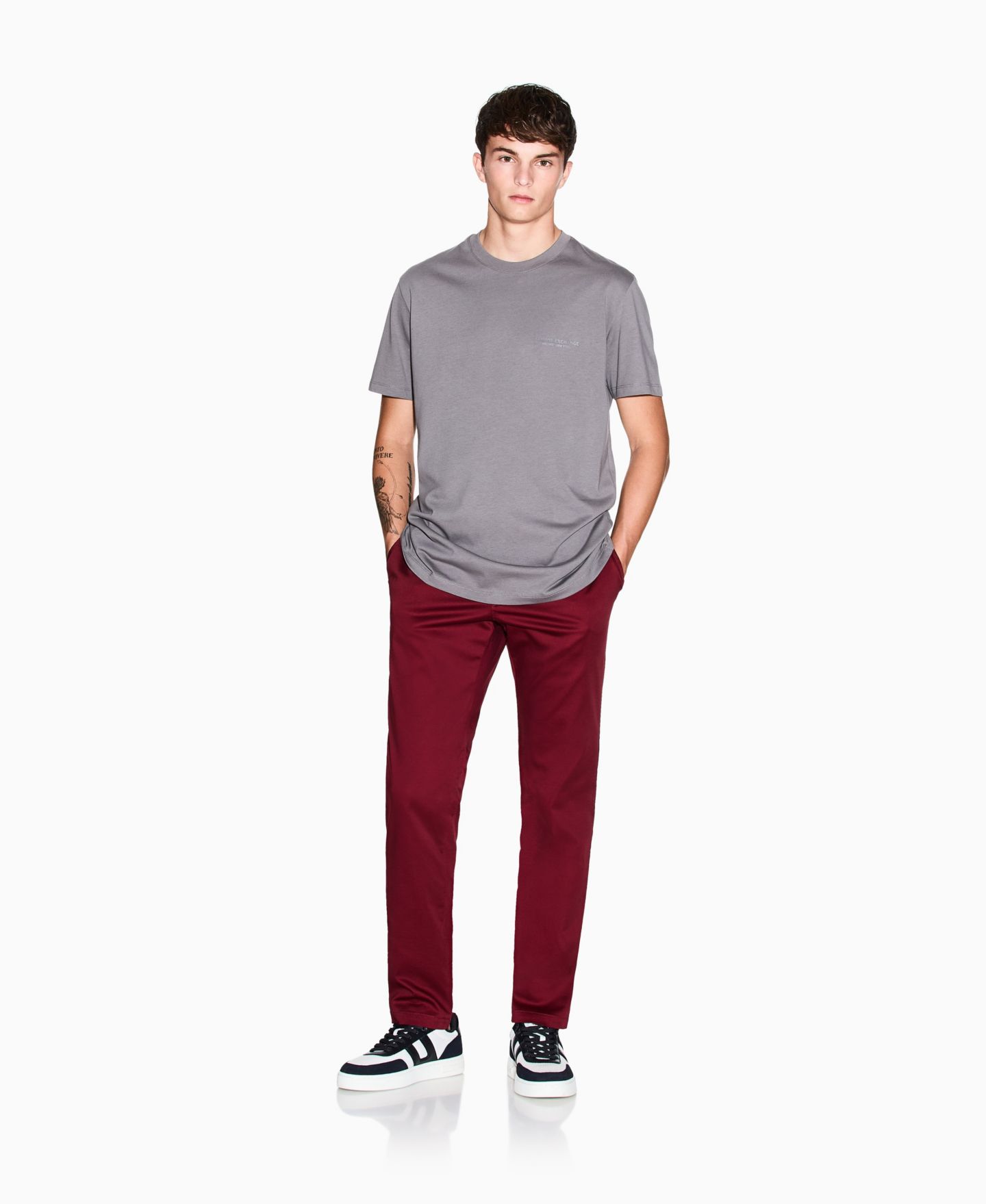 Мужская футболка A|X Armani Exchange Milan NY Top Chest Graphic, цвет: Тёмный серый — фото 3