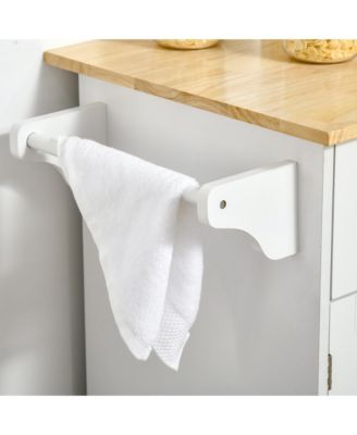 41" Kitchen Storage Utility Island w/ Wheels, Drawers & Towel Rack,