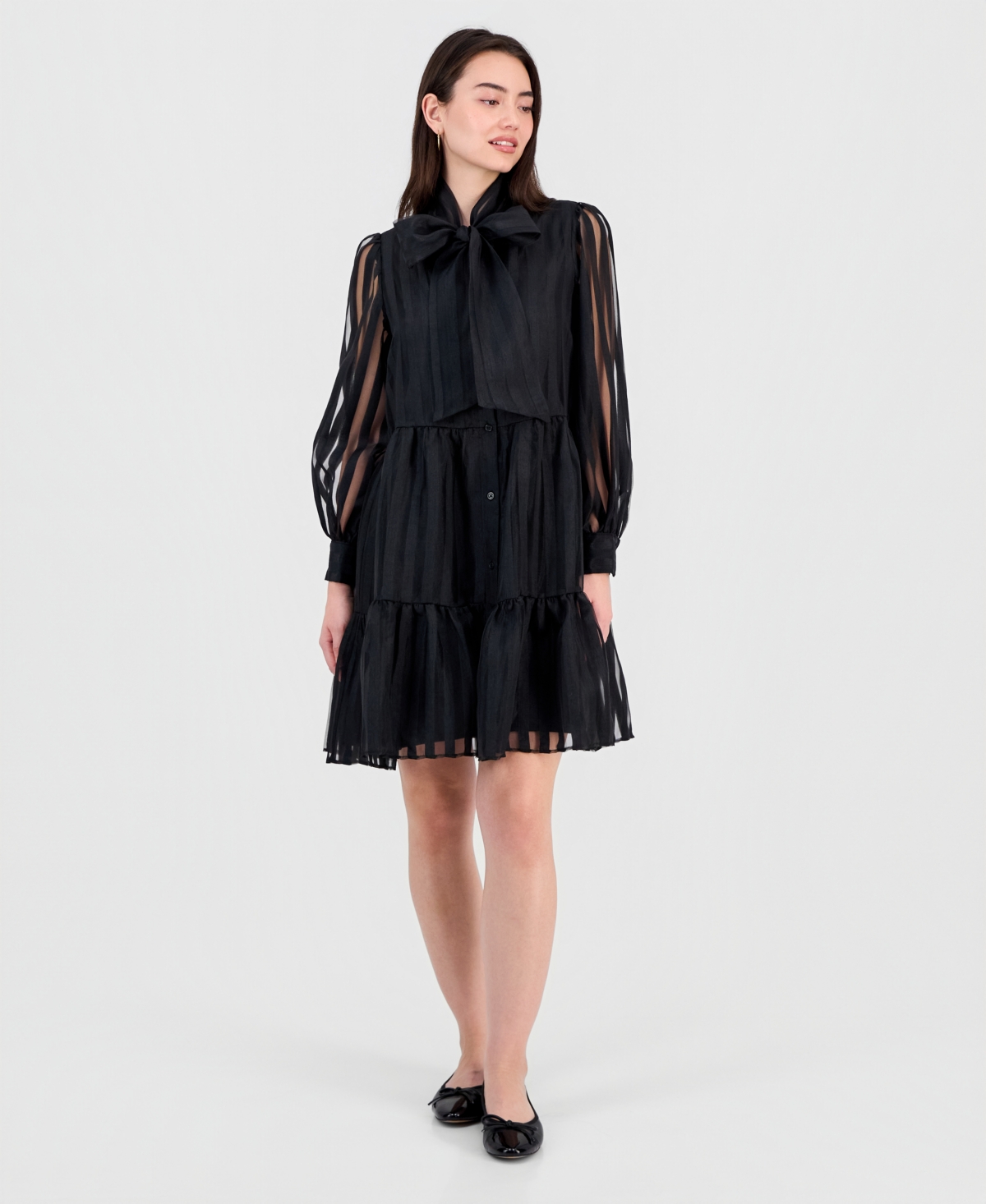 Robbie Bee Women's Tiered Shirtdess