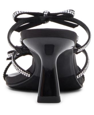 Women's Loving Bow Mid-Heel Rhinestone Dress Sandals