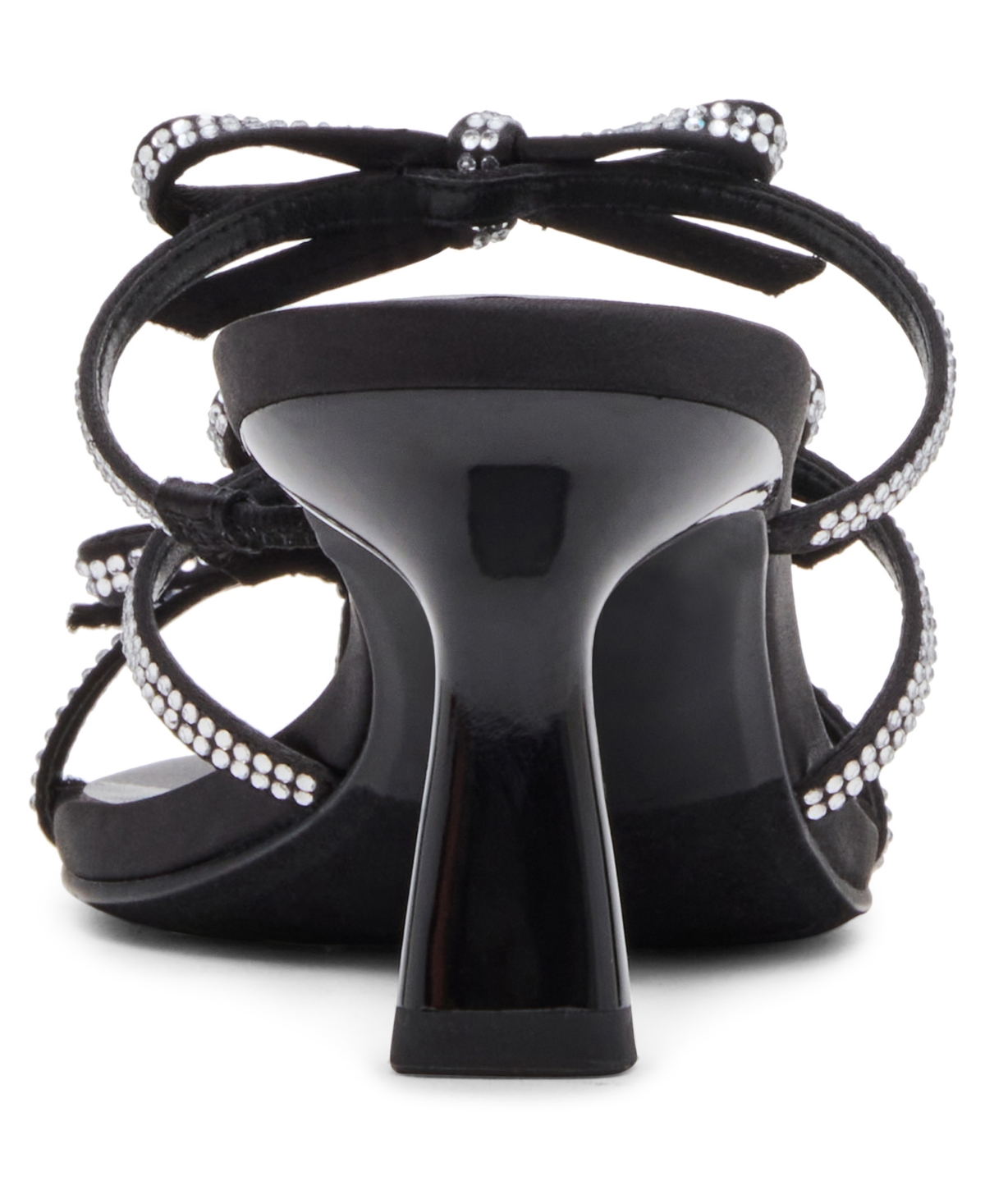 Madden Girl Women's Loving Bow Mid-heel Rhinestone Dress Sandals In Black