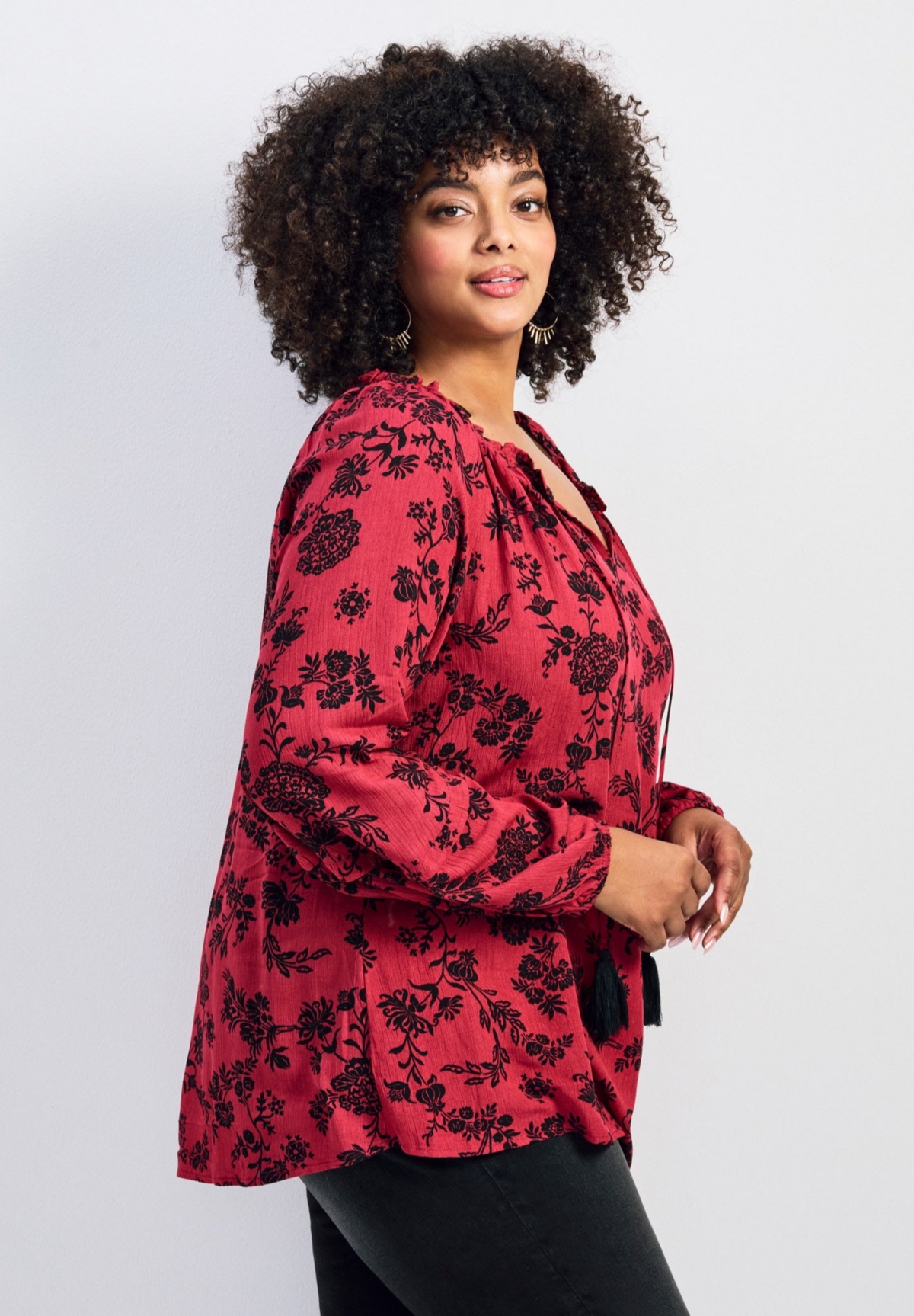 Avenue Women's Plus Bianca Peasant Blouse