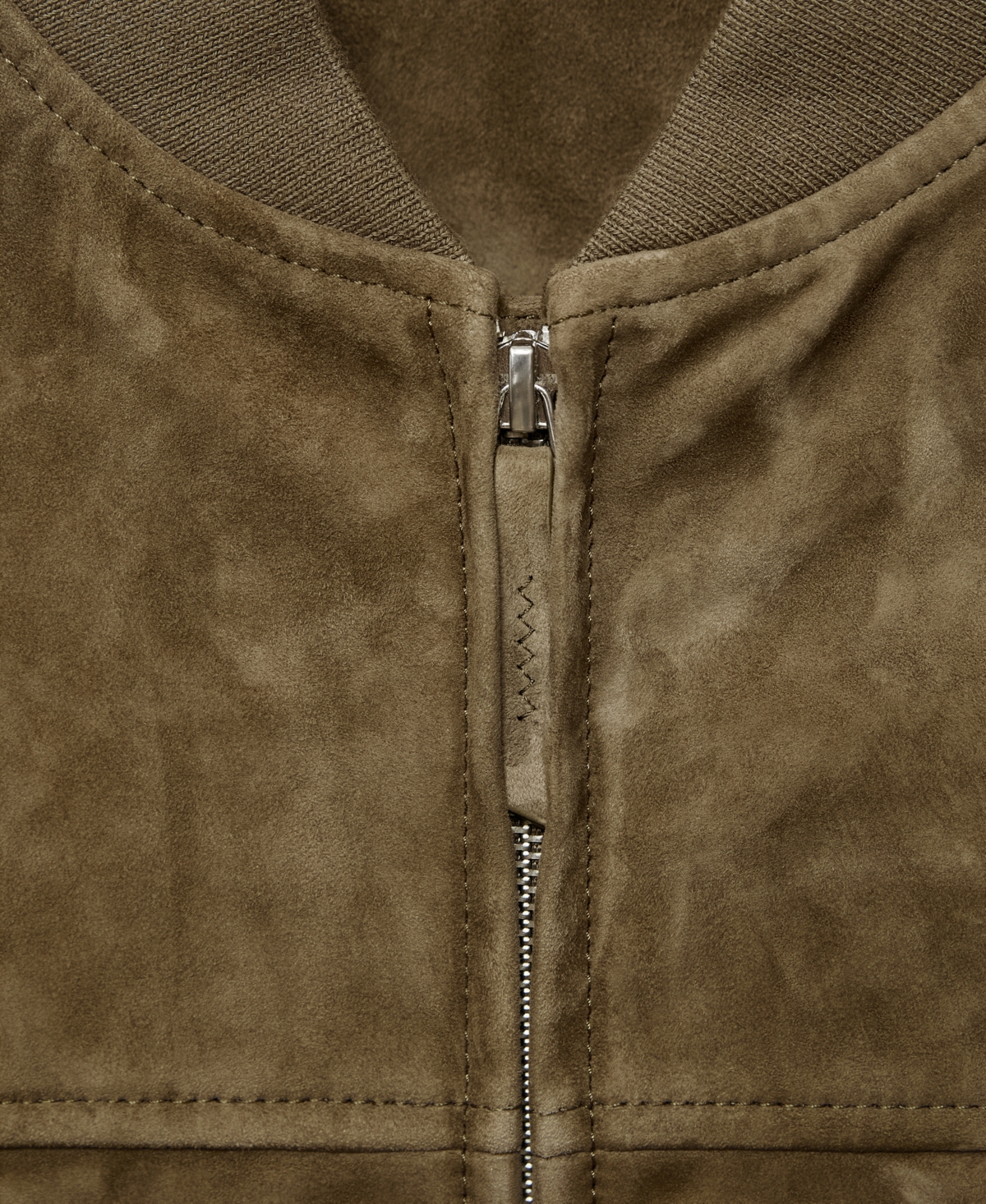 Mango Men's Suede Leather Bomber Jacket