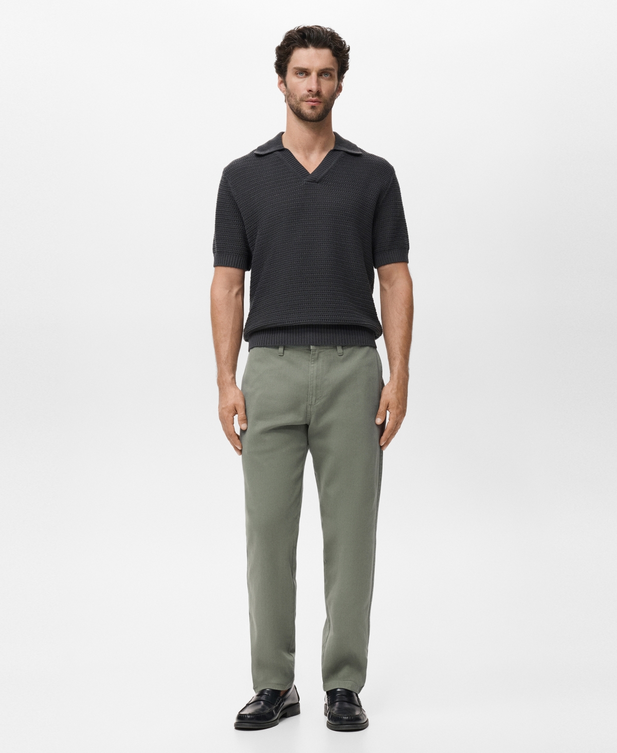 Mango Men's Regular Fit Cotton Jeans In Green