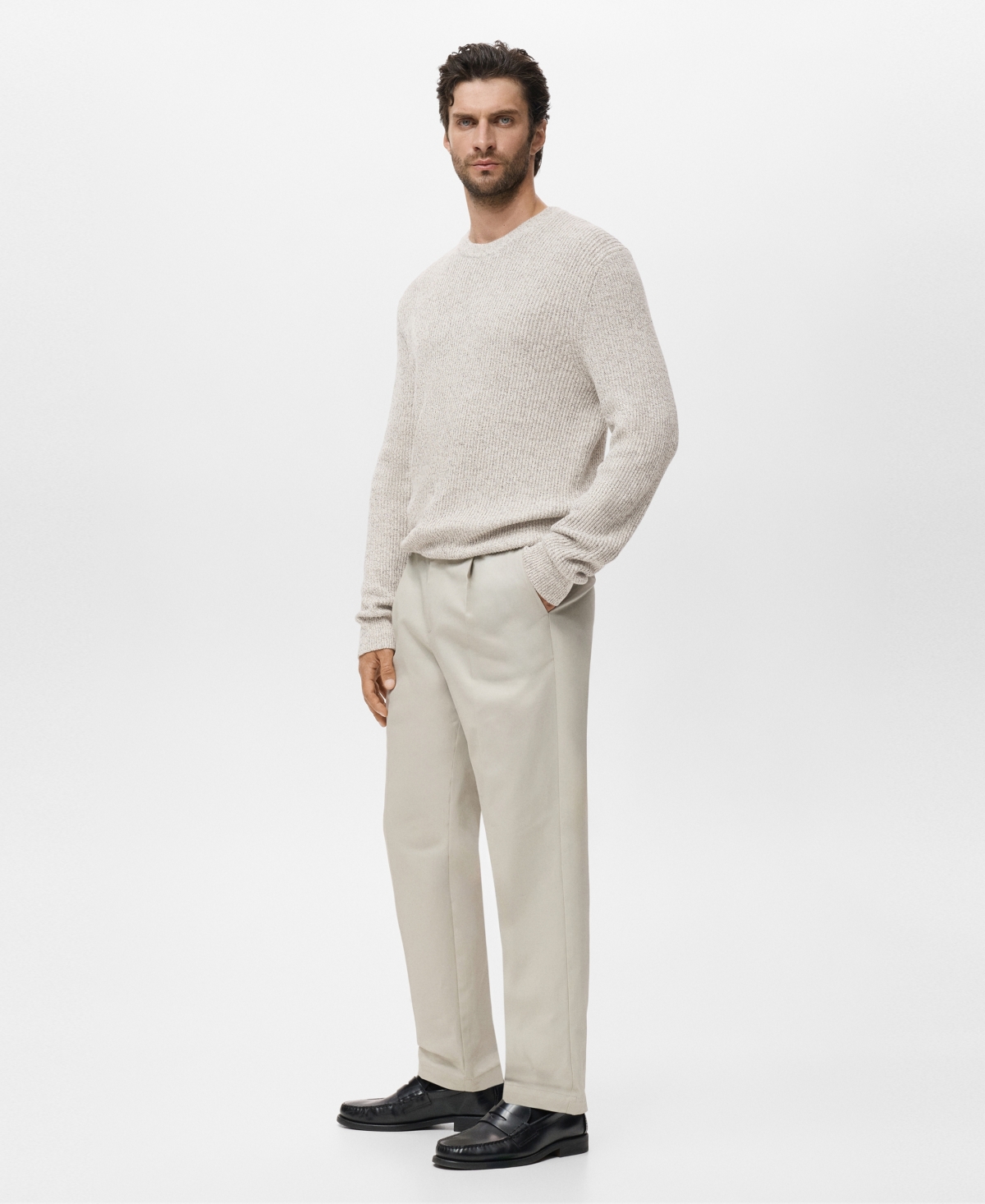 Mango Men's Cotton Specked Sweater