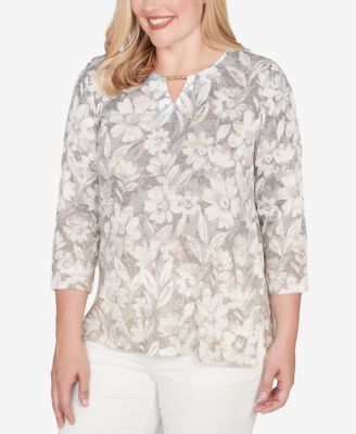Women's Petite Vienna Floral Print Top