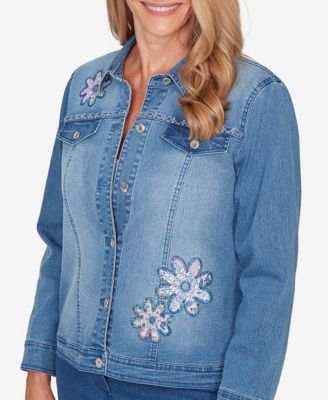 Women's Petite Hilton Head Floral Applique Jacket