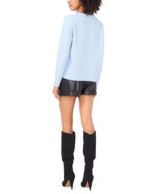 Women's Crewneck "Visit Aspen" Motif Long-Sleeve Sweater