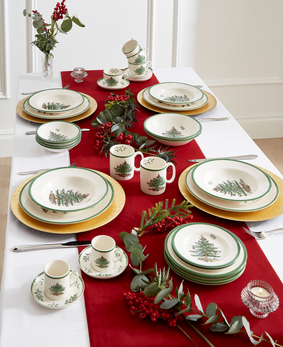 Christmas Tree Dinner Plates, Set of 8