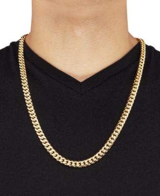 Men's Cuban Chain Necklace in 14k Yellow Gold