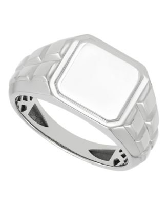 Men's Signet Ring in Sterling Silver Rhodium