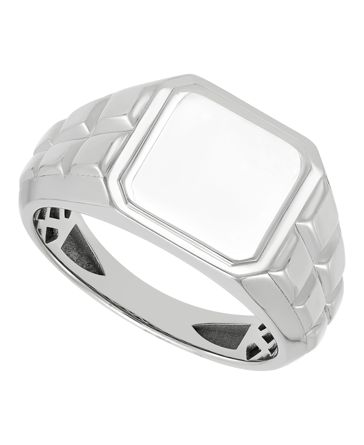 Macy's Men's Signet Ring in Sterling Silver Rhodium