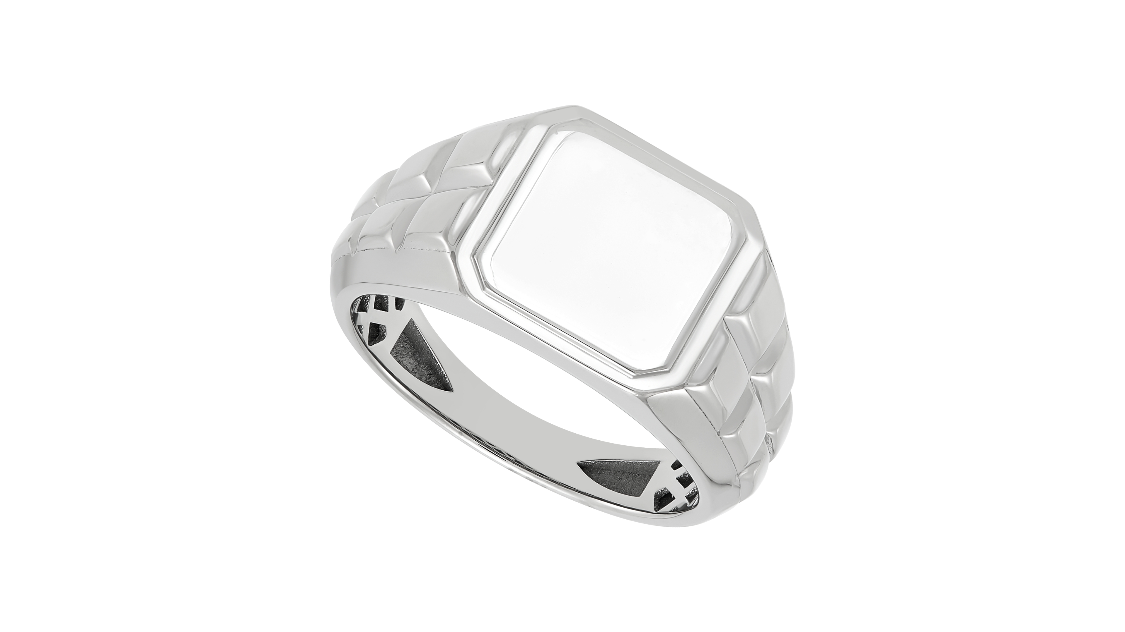 Macy's Men's Signet Ring in Sterling Silver Rhodium