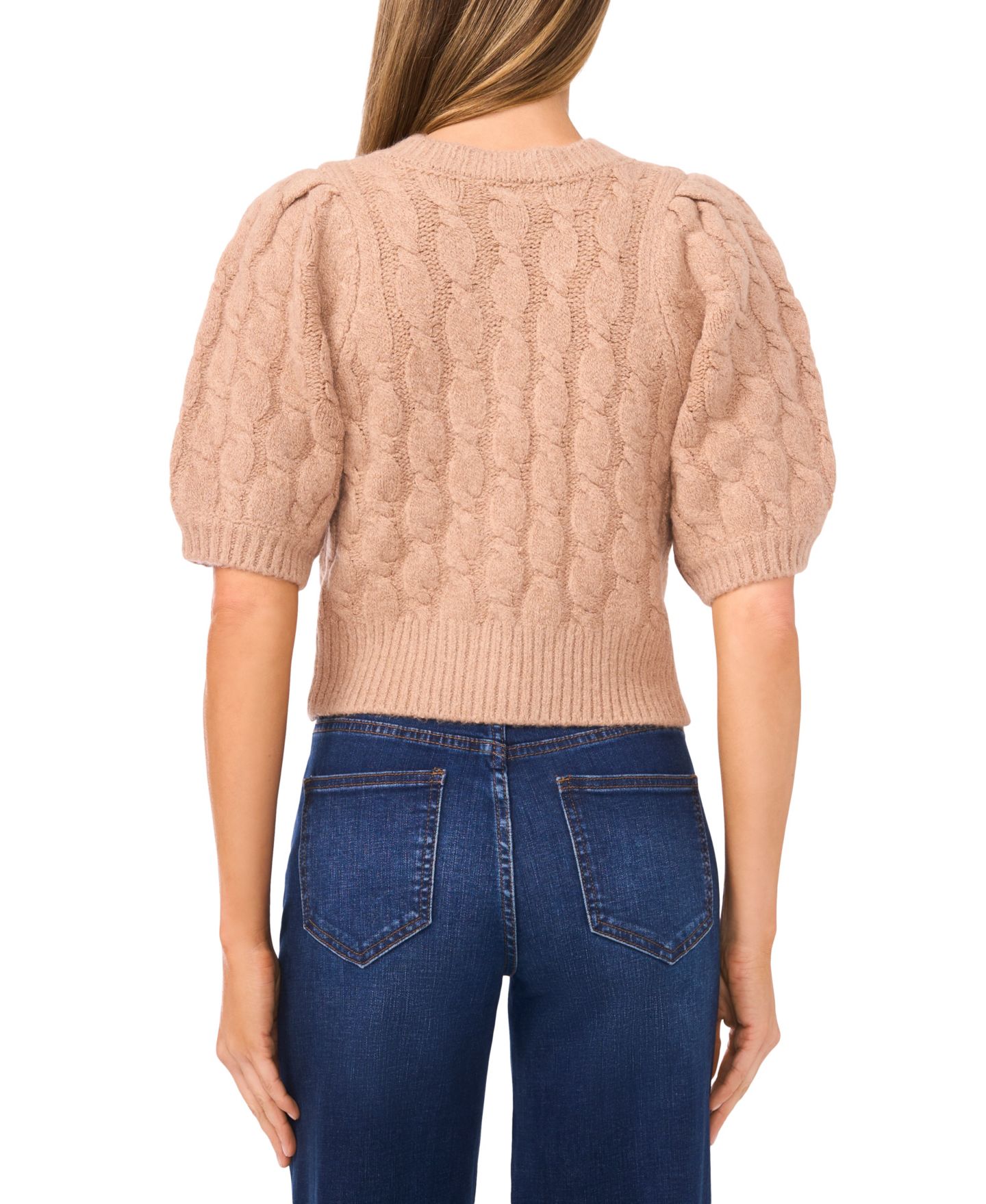 Женский кардиган CeCe Short-Sleeve Rhinestone Cardigan, цвет: Карамельный — фото 3