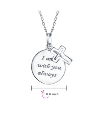 Spiritual Christian Eternal Circle Cross Pendant Necklace in Sterling Silver