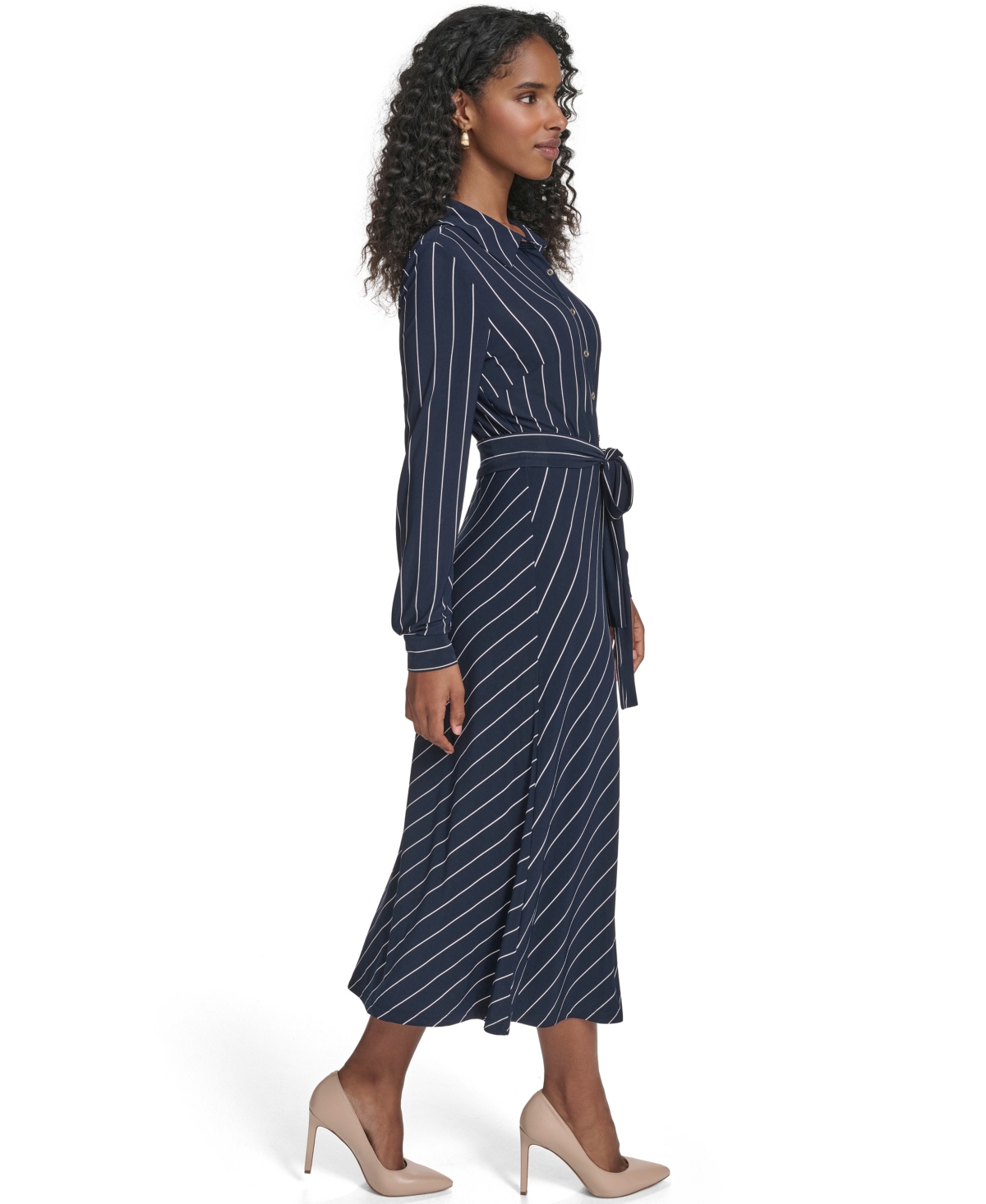 Tommy Hilfiger Women's Printed Long-Sleeve Midi Dress