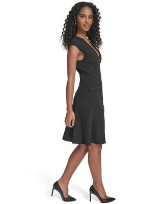Women's V-Neck Fit and Flare Dress
