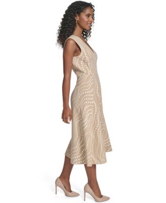 Women's Sleeveless Midi Fit and Flare Dress