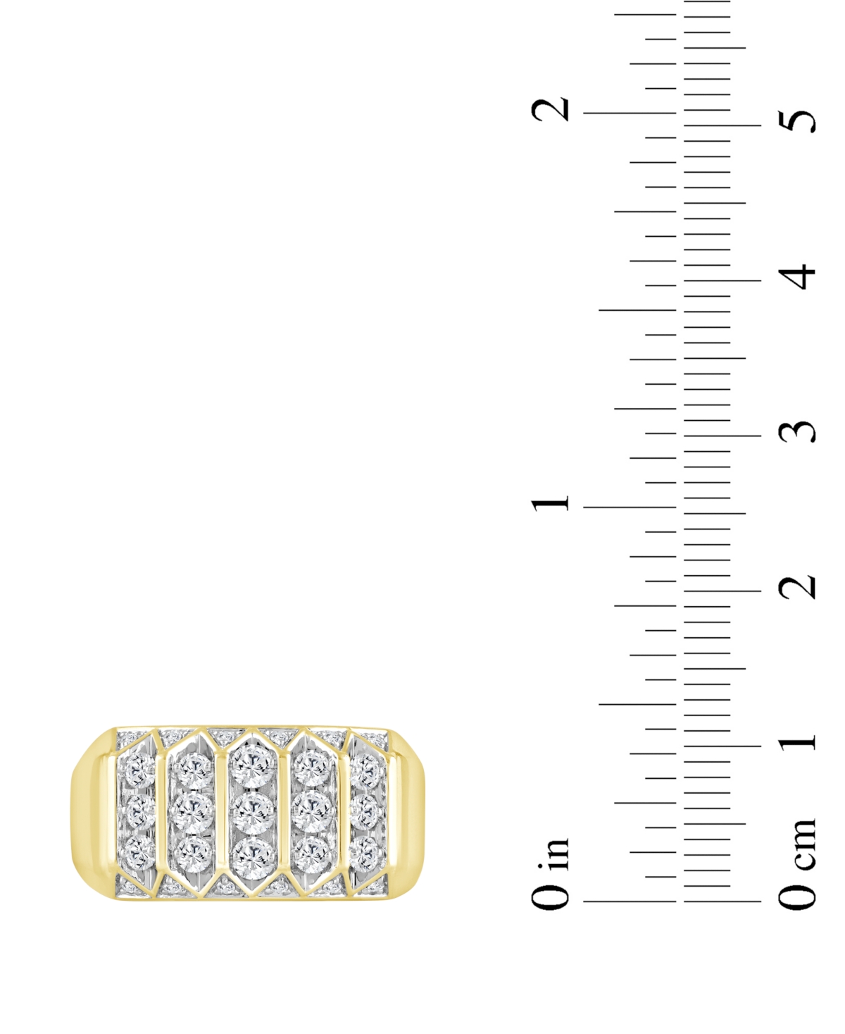 Macy's Men's Diamond Ring (1 Ct. T.w.) In 10k Yellow Gold With Rhodium In Gold