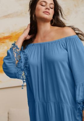 Women's Crochet Fringe Trim Tunic