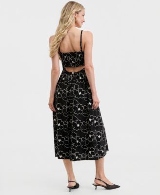 Women's Embroidered Sleeveless Midi Dress