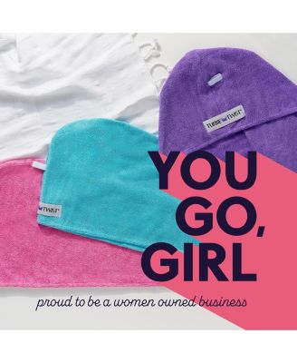 Microfiber Hair Towel Wrap, 2-Pack – Quick-dry turban for all hair types perfect for travel, home, women, men & kids