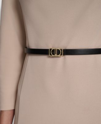 Women's 3/4 Sleeve Asymmetric Neck Sheath Dress