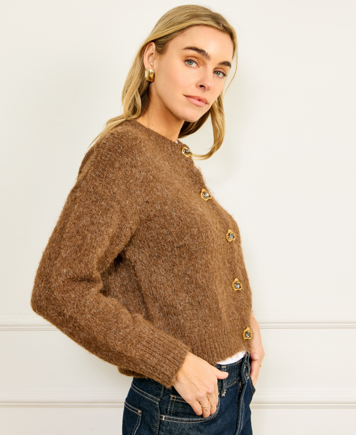 Line & Dot Women's Morgan Long-Sleeve Cardigan Sweater