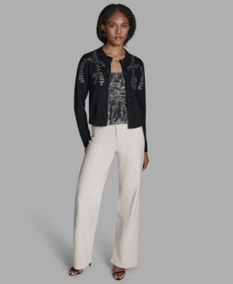 Women's Embellished Button-Front Cardigan