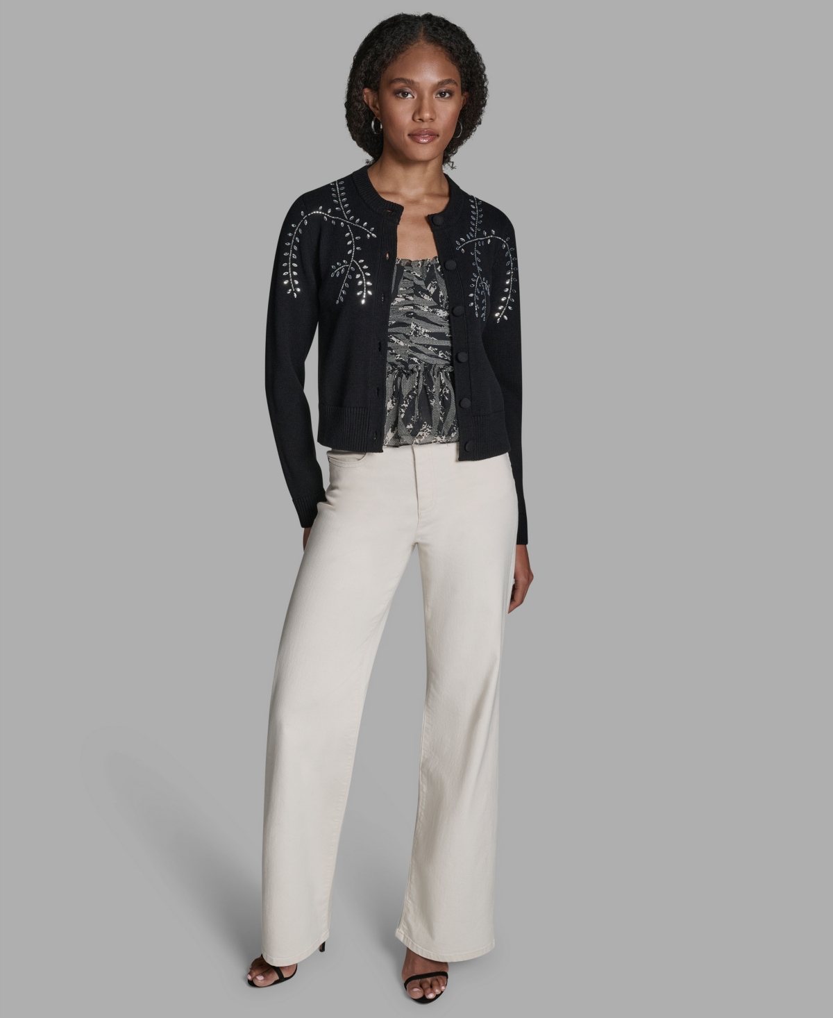 Bcbg Women's Embellished Button-Front Cardigan