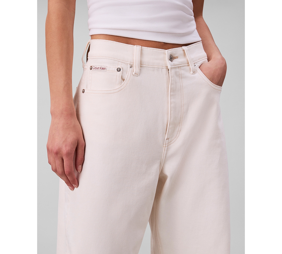 Calvin Klein Jeans Women's Seamed High-Rise Barrel Jeans