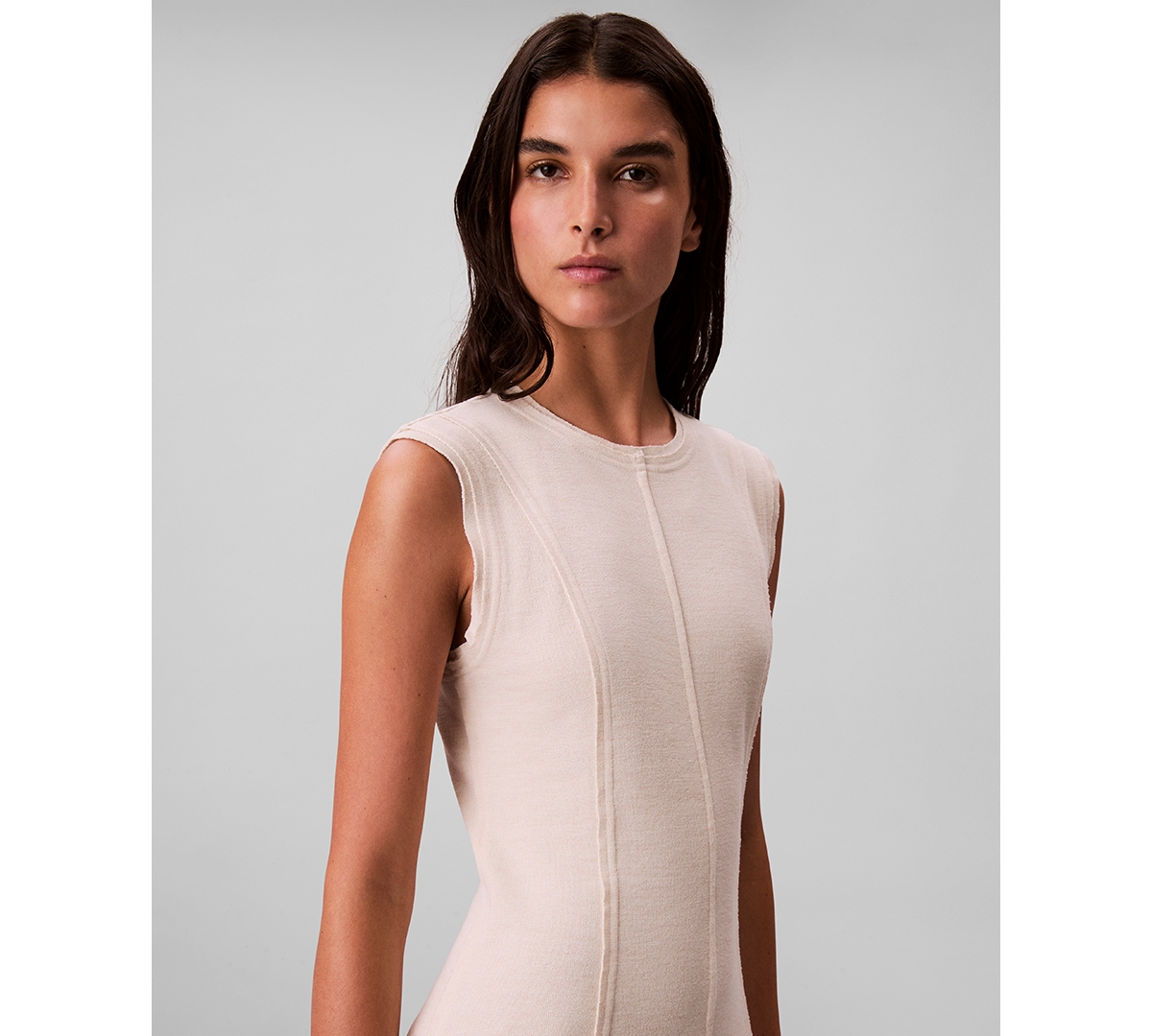 Calvin Klein Jeans Women's Crewneck Sleeveless Midi Dress