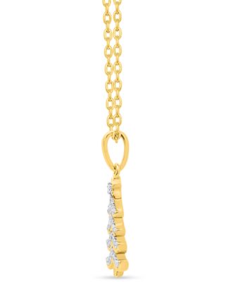 Diamond Pendant Necklace (1/8 ct. t.w.) in 14k Gold-Plated Sterling Silver and White Rhodium