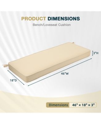 46" x 18" Outdoor Bench Cushion with Waterproof and Fade-Resistant Olefin Fabric