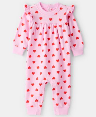 Carter's - Baby Girls DayDream Fleece Heart Long-Sleeve Jumpsuit