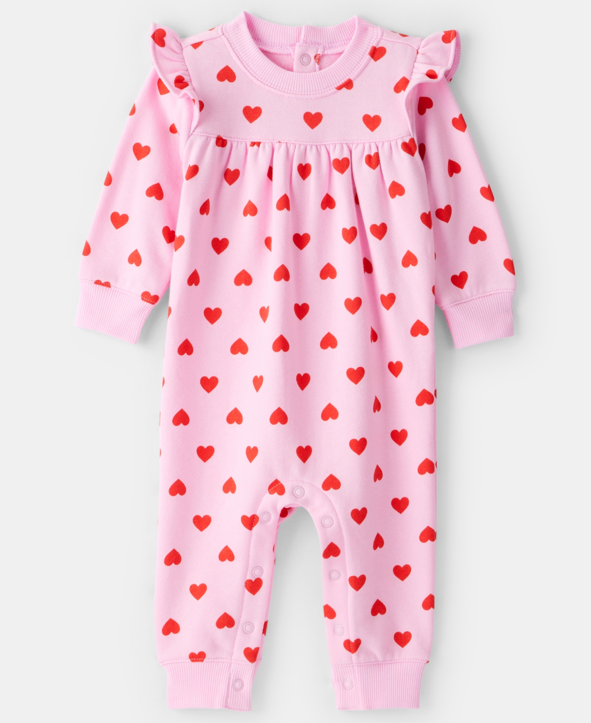 Carter's Baby Girls DayDream Fleece Heart Long-Sleeve Jumpsuit