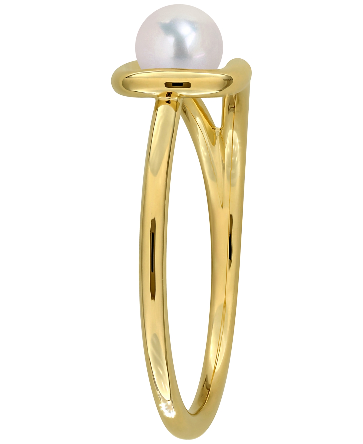 Macy's Cultured Freshwater Pearl Ring (4-4.5mm) In 18k Gold Flash Plated Sterling Silver In Gold
