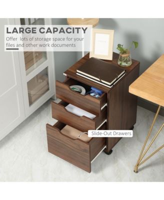 3 Drawer Storage Cabinet Storage Organizer W/ Caster Wheels