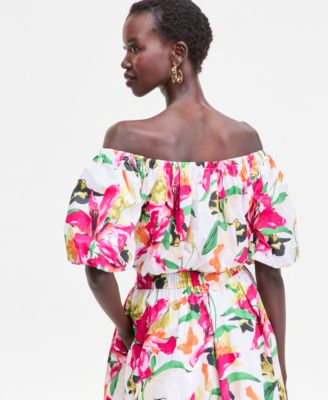 Women's Off-The-Shoulder Bubble-Hem Top, Macy's Exclusive 