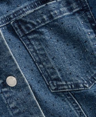 Women's Studded Denim Cotton Trucker Jacket, Macy's Exclusive