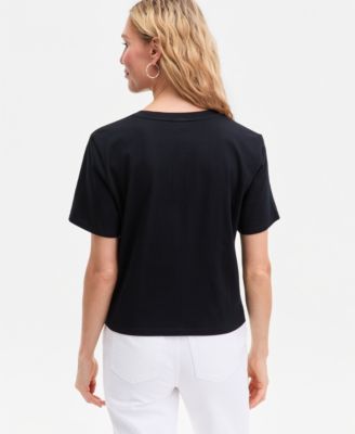 Women's Embellished Tie-Front Tee, Macy's Exclusive