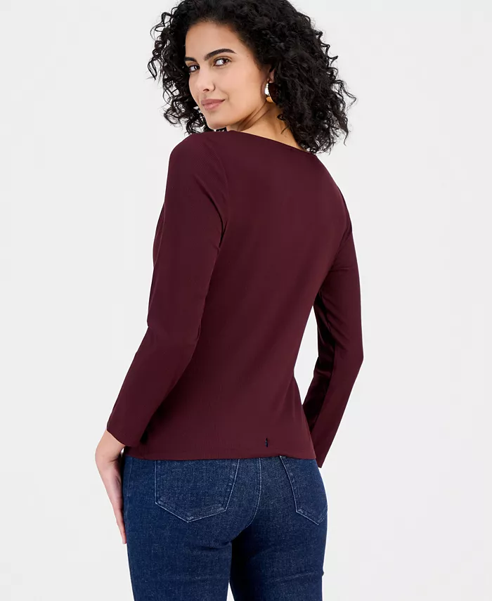 Women's Draped Cowl-Neck Top - thumbnail 2