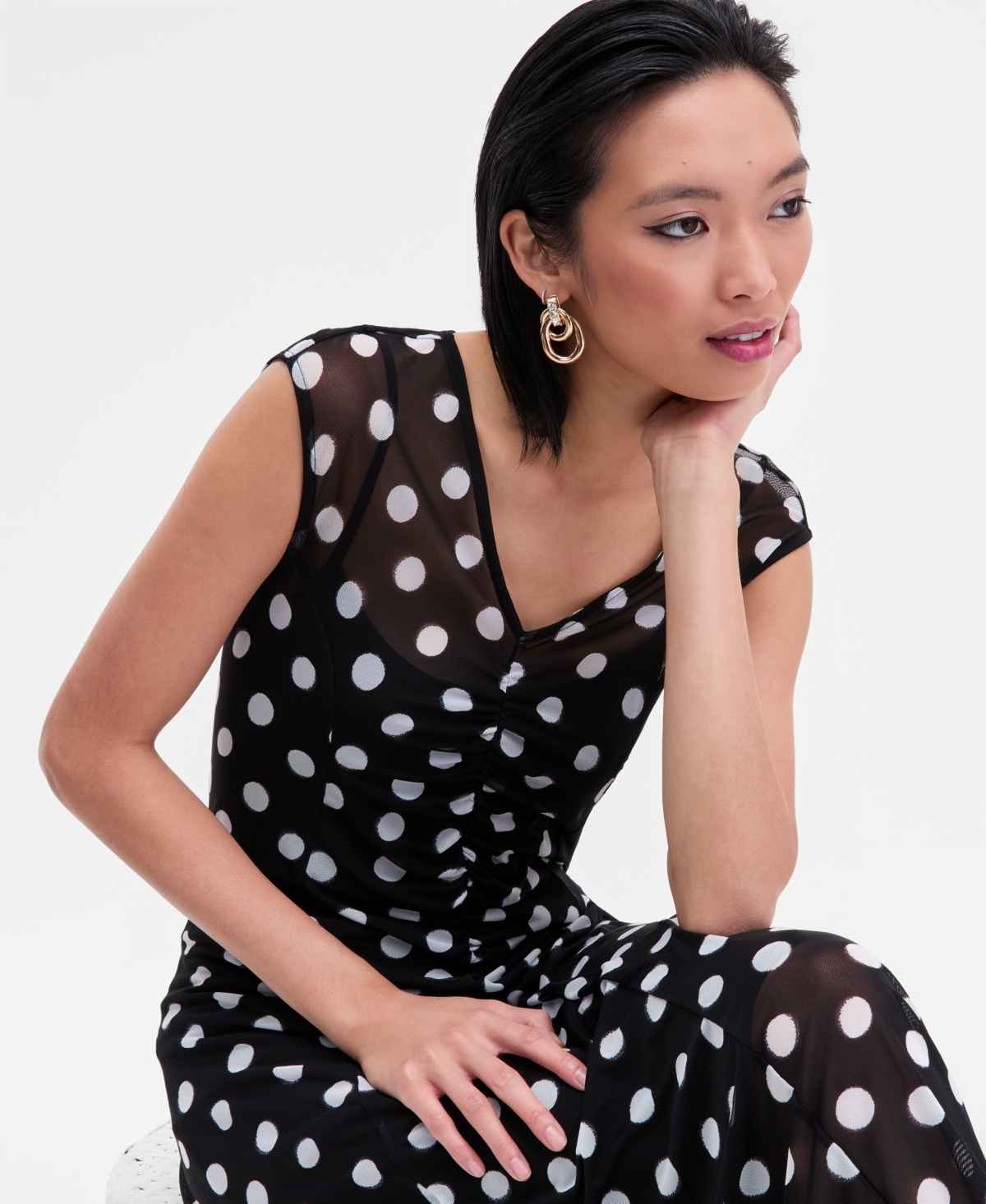 I.n.c. International Concepts Women's Printed V-Neck Midi Dress, Macy's Exclusive